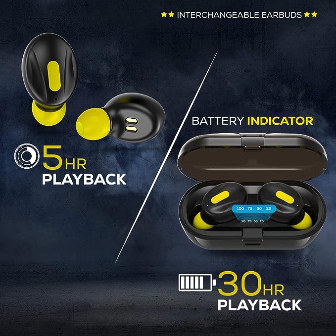 WeCool Moonwalk Mini Earbuds with Magnetic Charging Case IPX5 Wireless Earphones with Digital Battery Indicator for Crisp Sound Bluetooth Earphones for Secure Sports Fit (Yellow) WeCool Moonwalk Mini Earbuds with Magnetic Charging Case IPX5 Wireless Earphones with Digital Battery Indicator for Crisp Sound Bluetooth Earphones for Secure Sports Fit (Yellow)